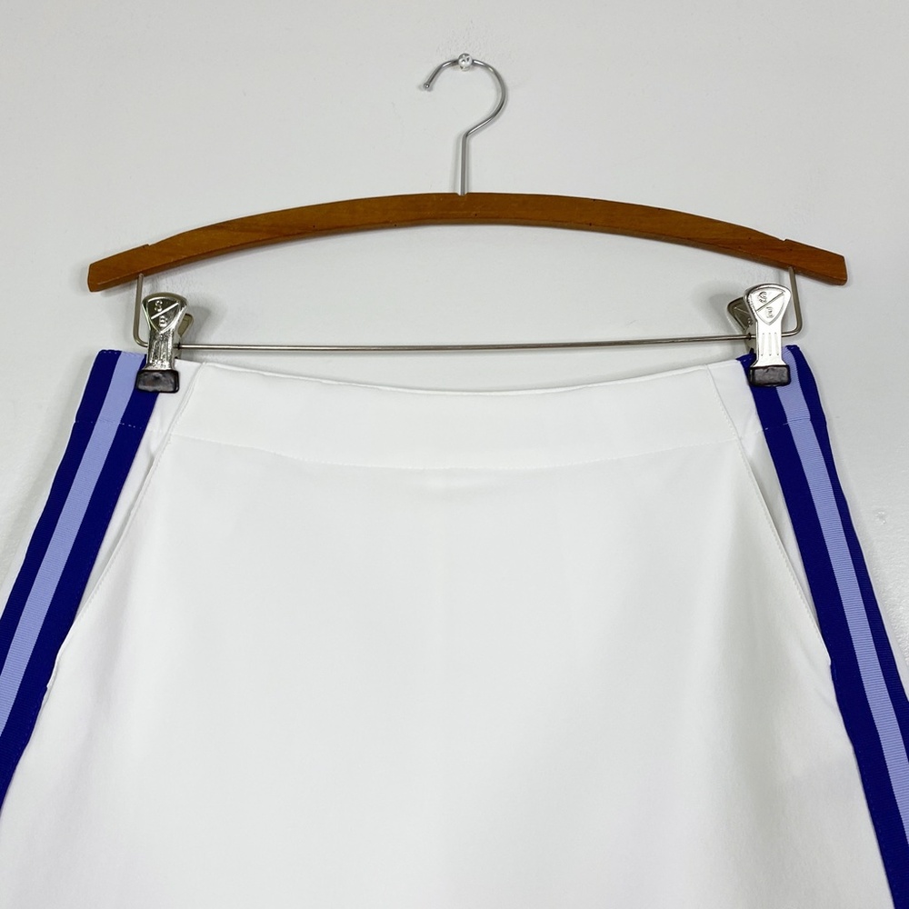 NWT Lady Hagen White Golf Skort Purple Stripe Sz. 2 Pleat Back - Picture 4 of 11